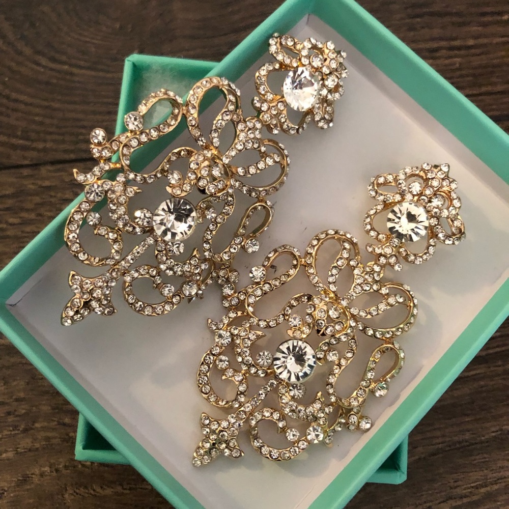 Rhinestone statement earrings